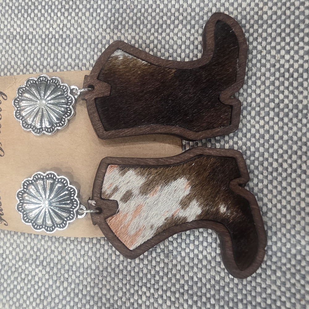 Cowboy Boot Earrings with Silver Accents